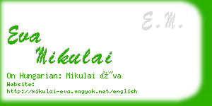 eva mikulai business card